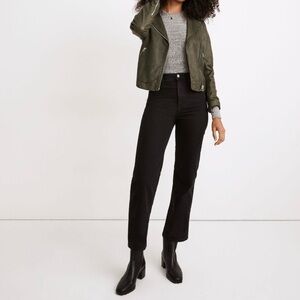 Madewell Slim Wide Leg Crop Jeans Black 29